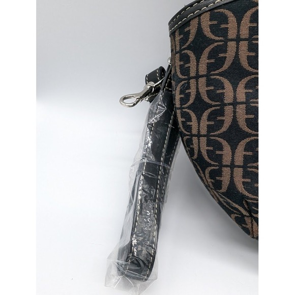 VTG Fossil Signature Satchel Handbag Monogram Canvas Leather Trim CrossbodyNEW - Picture 5 of 8